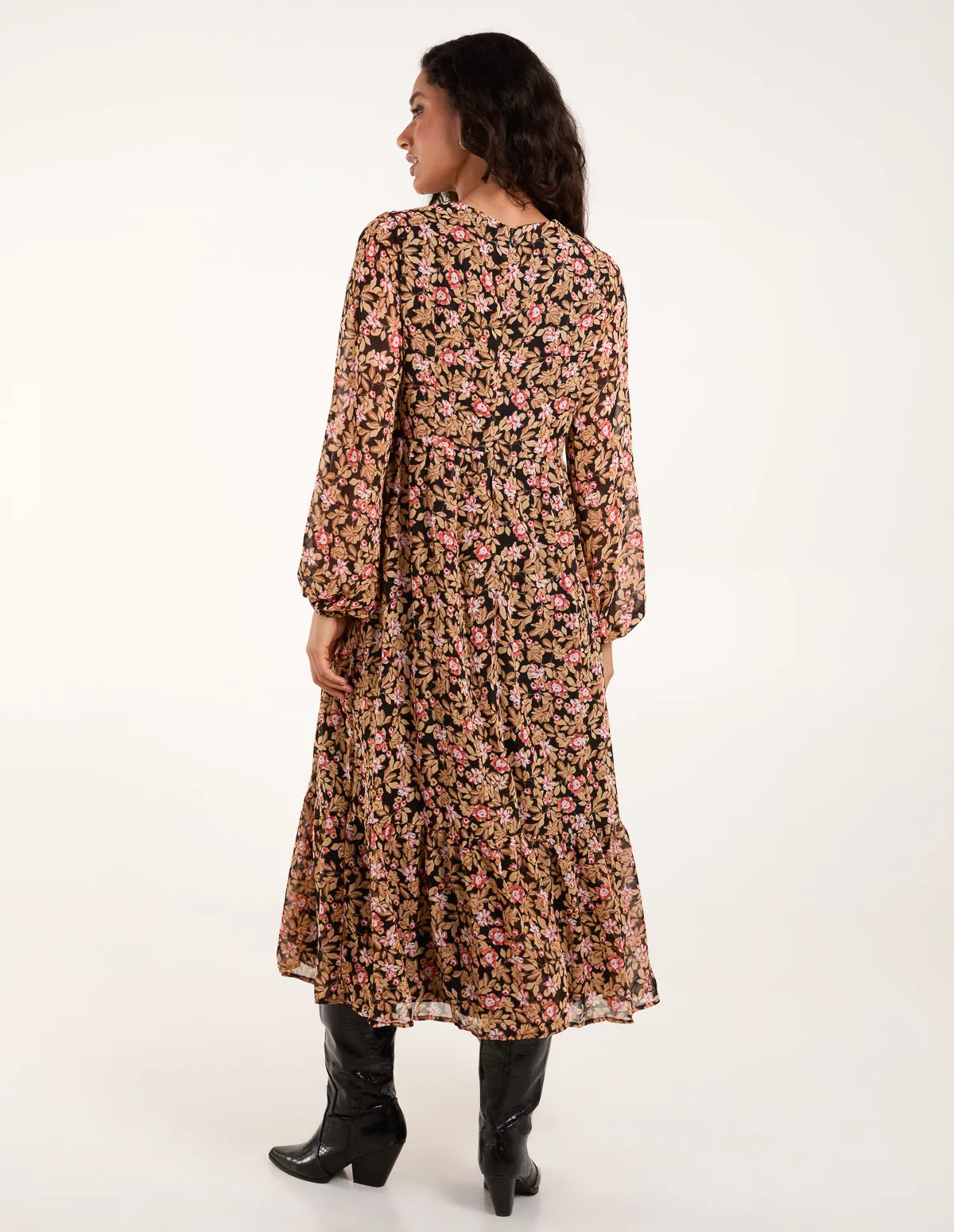 Floral Button Through Midi Dress sold by Blue Vanilla product image thumbnail 4