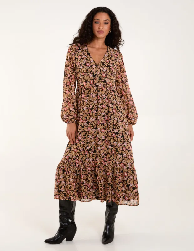 Floral Button Through Midi Dress sold by Blue Vanilla