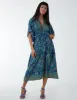 Paisley Kimono Sleeve Midi Dress sold by Blue Vanilla