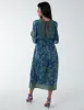 Paisley Kimono Sleeve Midi Dress sold by Blue Vanilla