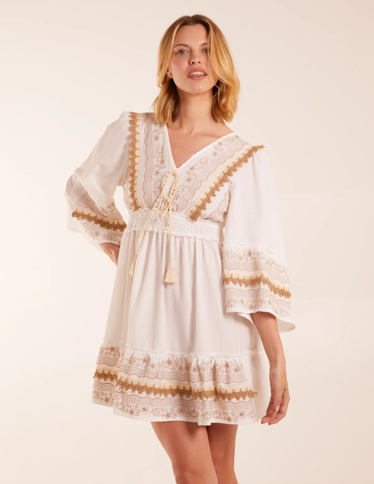 Embroidered Detail Tassel Dress sold by Blue Vanilla product image thumbnail 2
