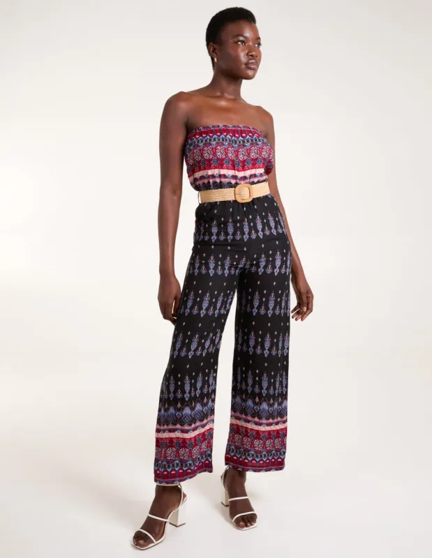 Aztec Woven Belted Bandeau Jumpsuit sold by Blue Vanilla