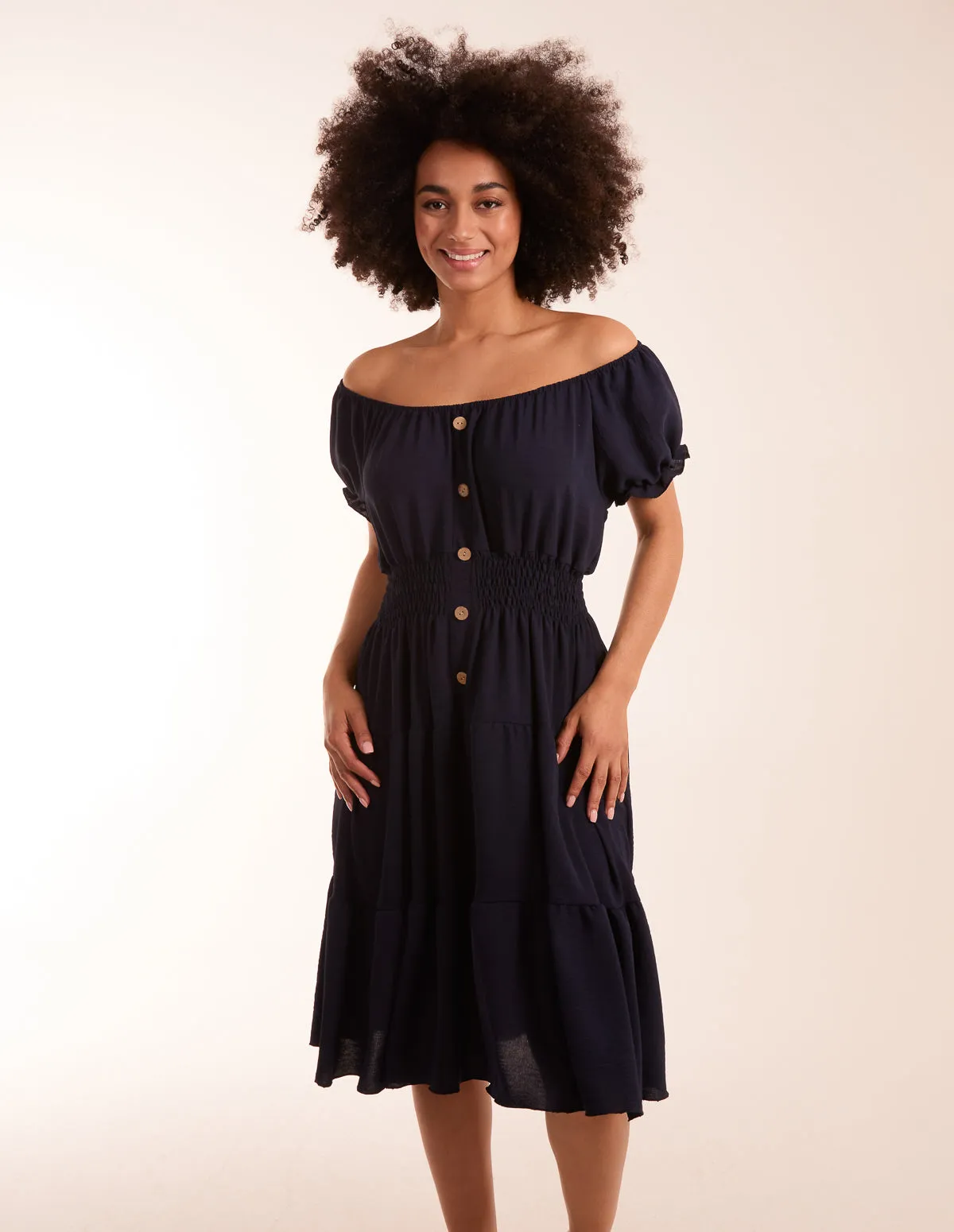 Coconut Button Bardot Dress sold by Blue Vanilla product image thumbnail 3