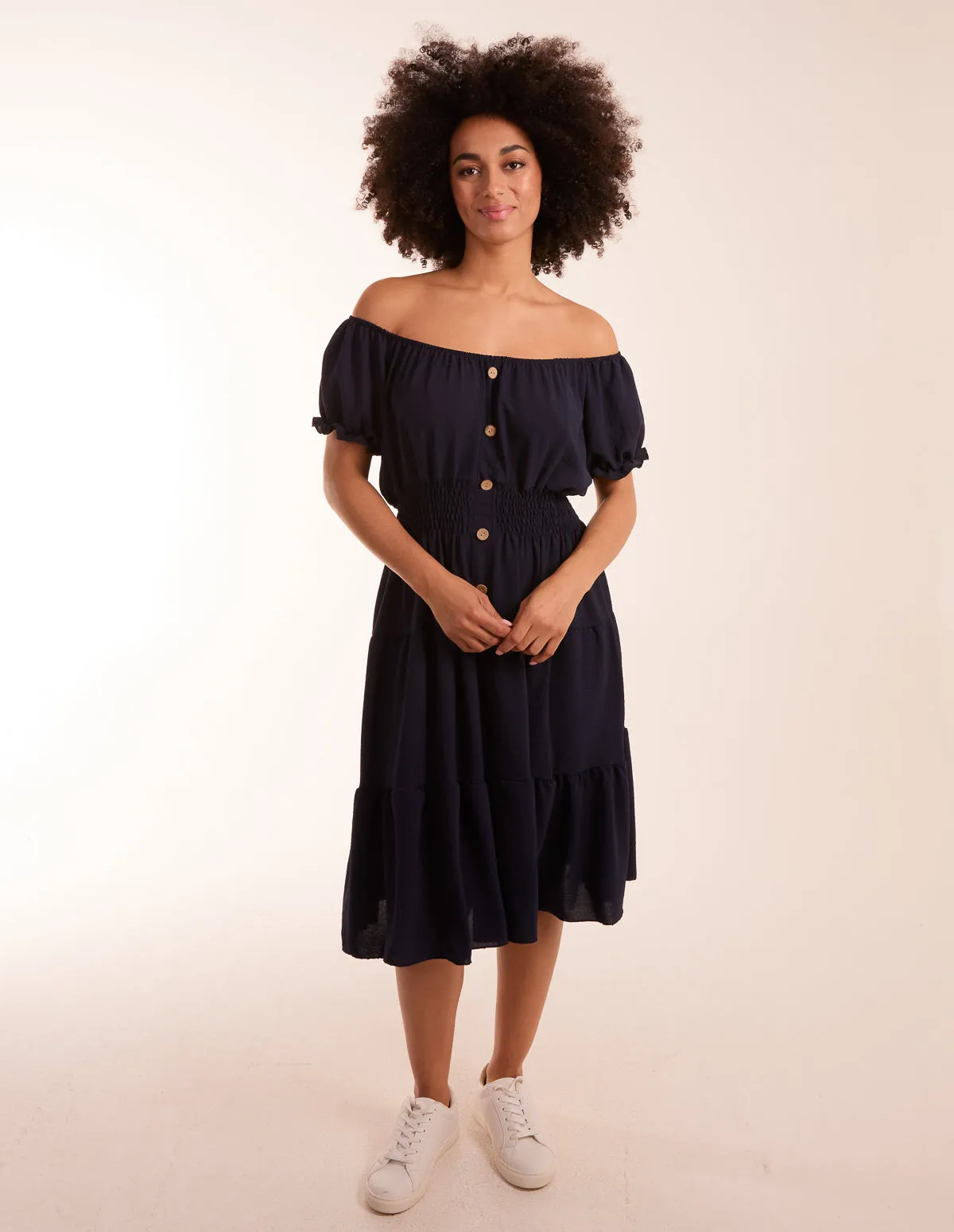 Coconut Button Bardot Dress sold by Blue Vanilla