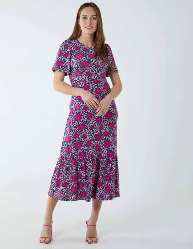 Crew Neck Midi Angel Sleeve Tie Open Back Dress sold by Blue Vanilla