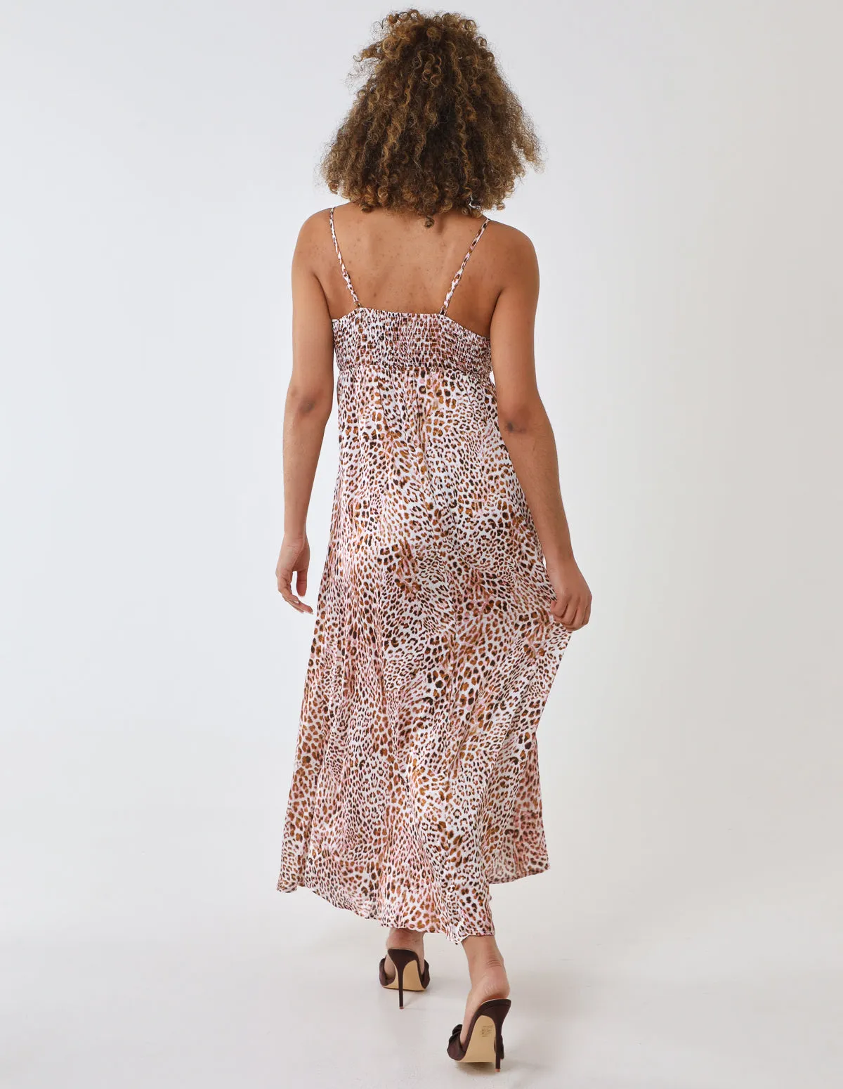 Leopard Print Strappy Wrap Over Maxi Dress sold by Blue Vanilla product image thumbnail 5