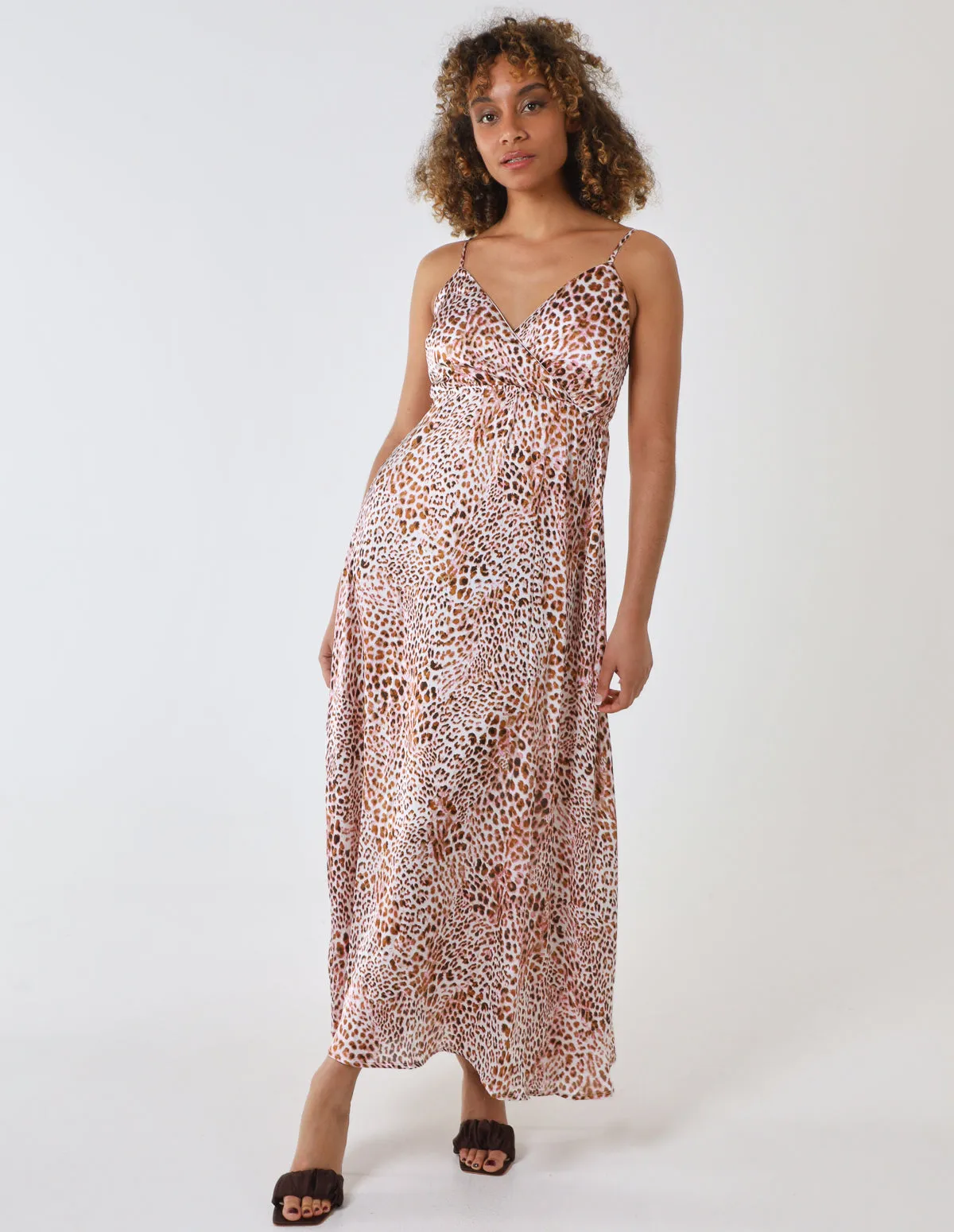 Leopard Print Strappy Wrap Over Maxi Dress sold by Blue Vanilla product image thumbnail 4