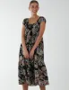 Paisley Scoop Neck Milkmaid Midi Dress sold by Blue Vanilla