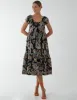 Paisley Scoop Neck Milkmaid Midi Dress sold by Blue Vanilla
