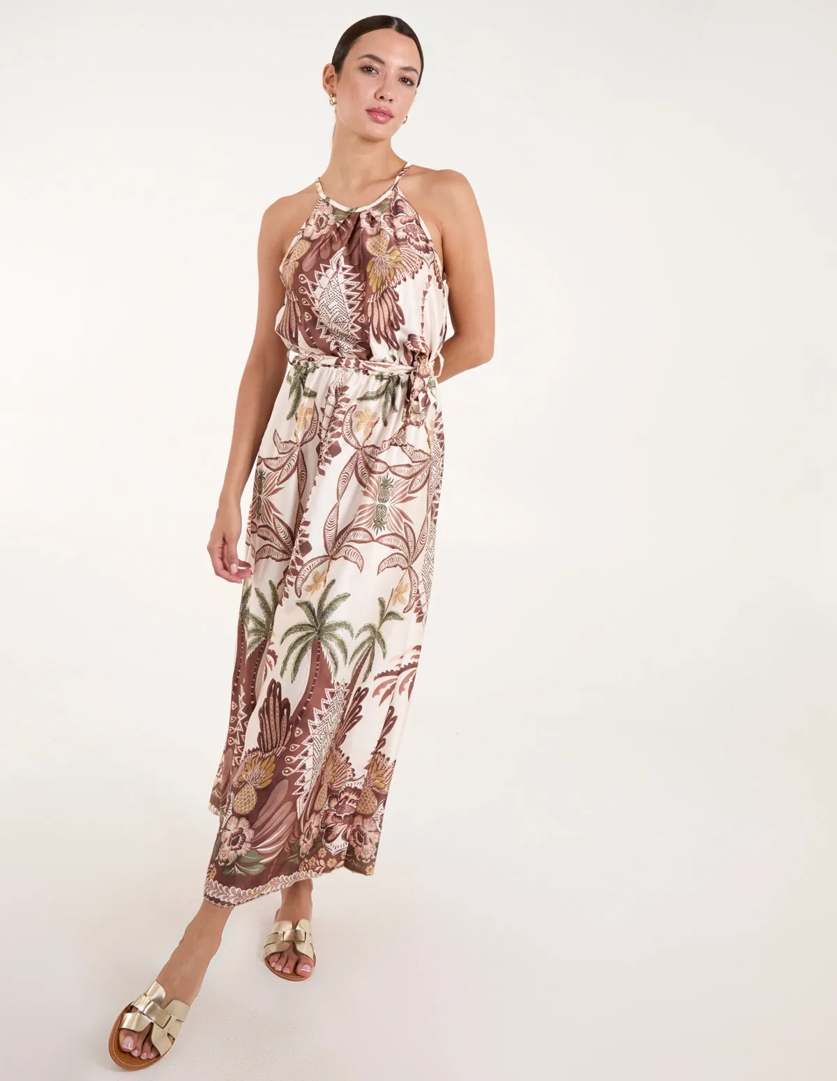 Halter Neck Satin Belted Dress sold by Blue Vanilla