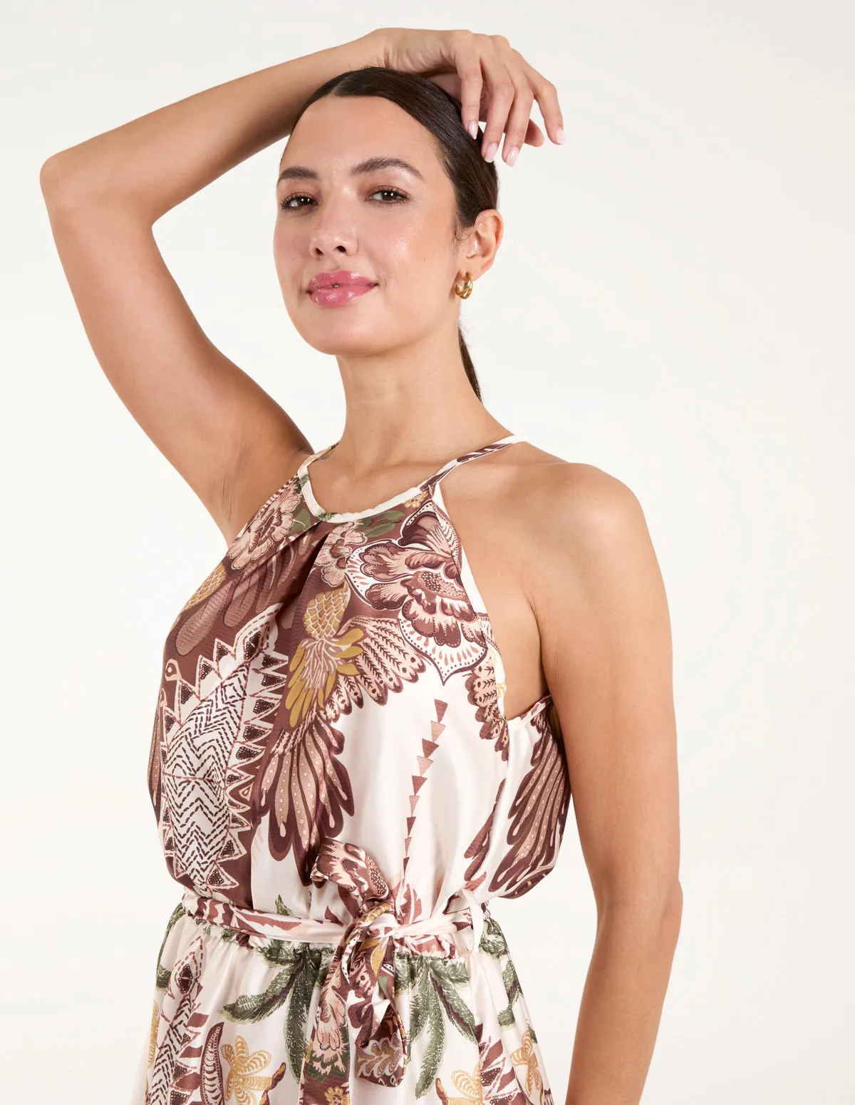 Halter Neck Satin Belted Dress sold by Blue Vanilla product image thumbnail 2