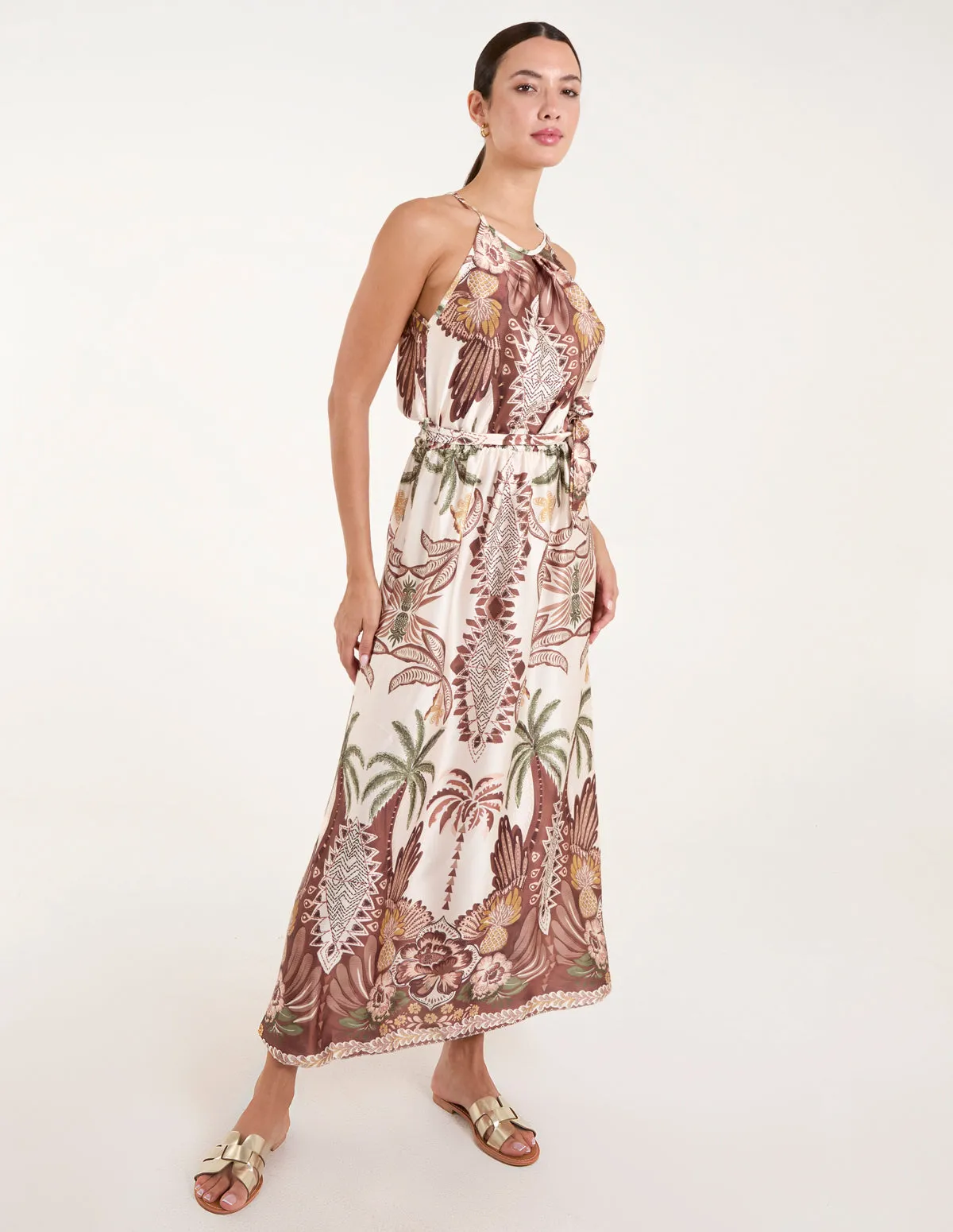 Halter Neck Satin Belted Dress sold by Blue Vanilla product image thumbnail 3