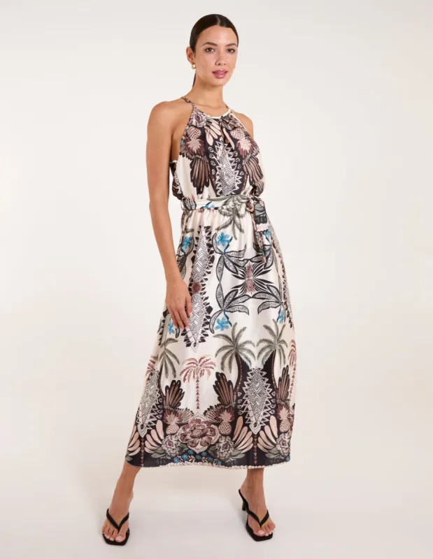 Halter Neck Satin Belted Dress sold by Blue Vanilla