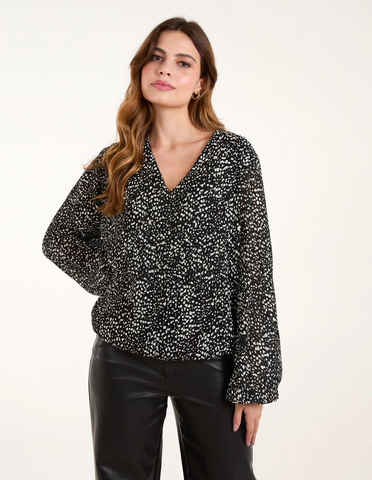 Pleated Bubble Hem Blouse sold by Blue Vanilla product image thumbnail 2