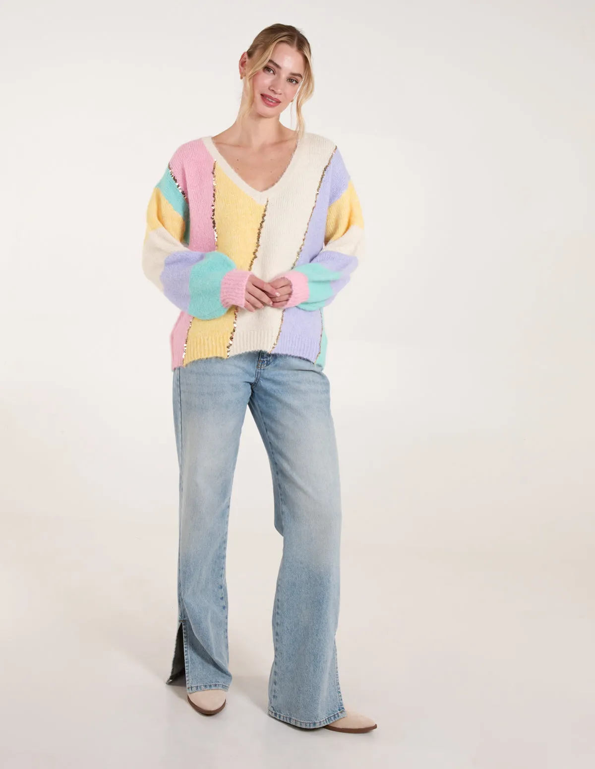Stripe Sequin Detailed Jumper sold by Blue Vanilla product image thumbnail 3