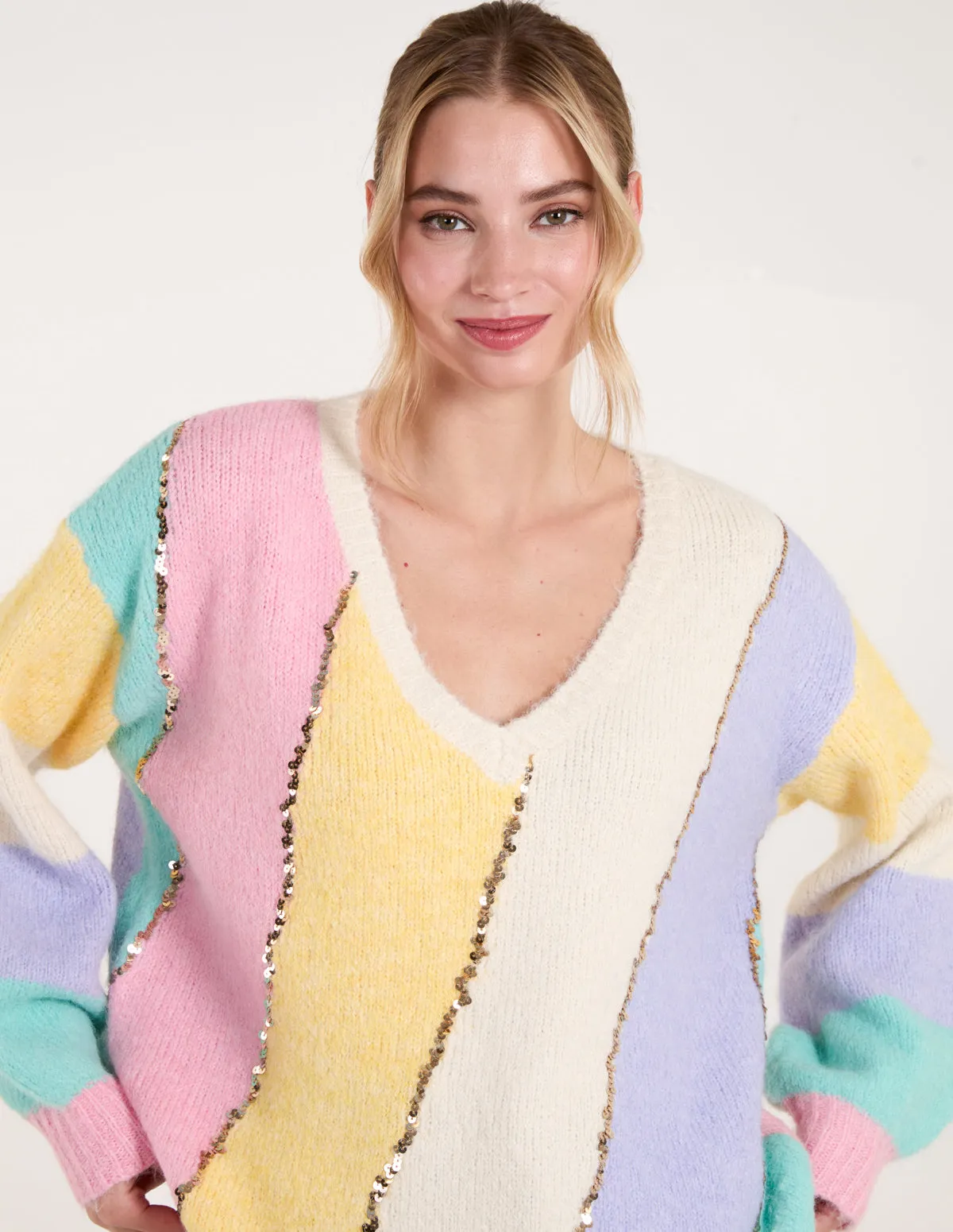 Stripe Sequin Detailed Jumper sold by Blue Vanilla product image thumbnail 2