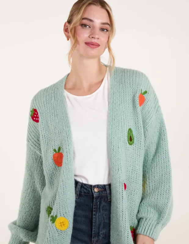 Embroidery Fruit Cardigan sold by Blue Vanilla