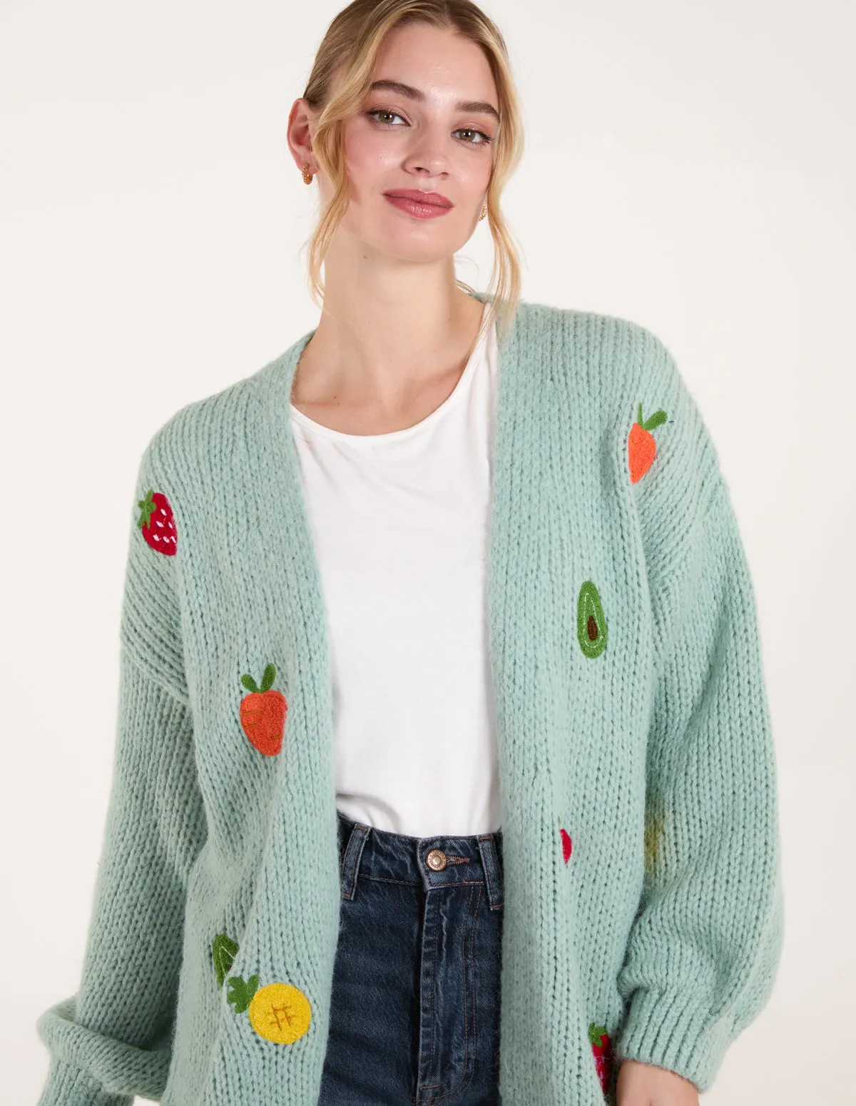 Embroidery Fruit Cardigan sold by Blue Vanilla