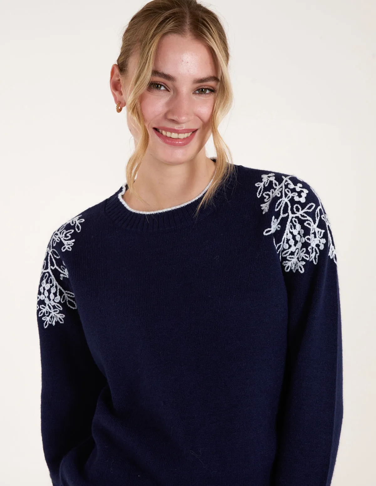 Detailed Embroidery Shoulder Jumper sold by Blue Vanilla