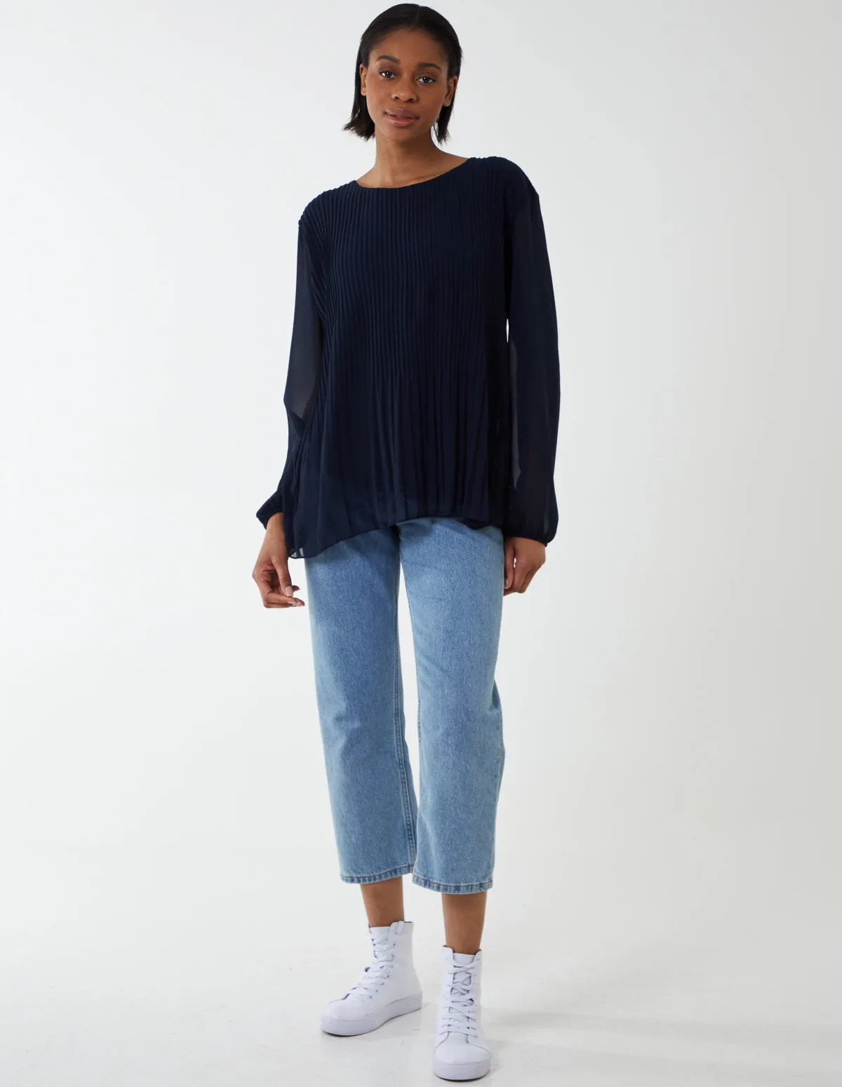 Long Sleeve Pleated Top sold by Blue Vanilla product image thumbnail 3