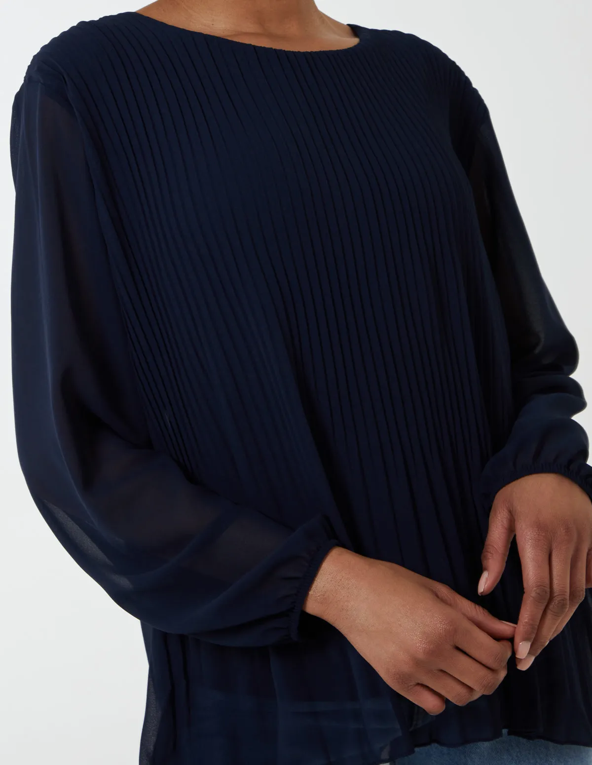 Long Sleeve Pleated Top sold by Blue Vanilla product image thumbnail 4