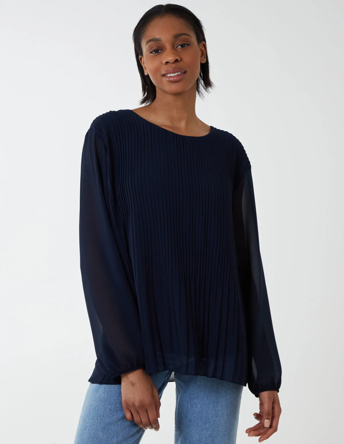 Long Sleeve Pleated Top sold by Blue Vanilla product image thumbnail 2