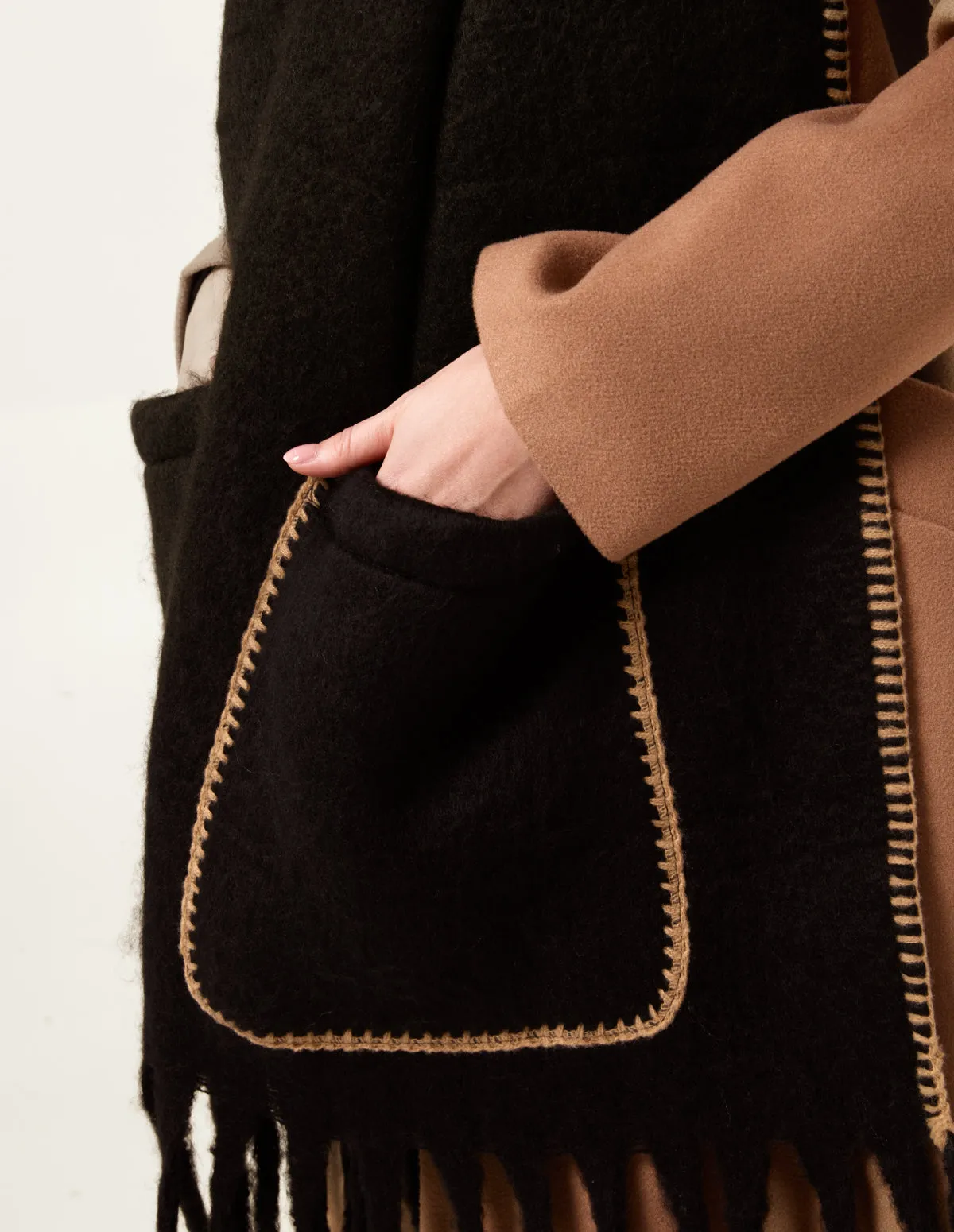 Stitch Edge Scarf With Pockets sold by Blue Vanilla product image thumbnail 3