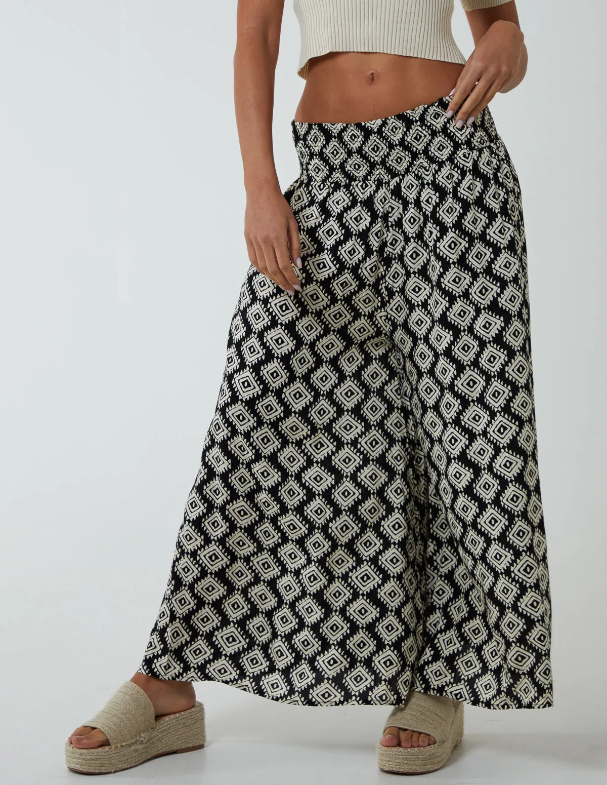 Shirred Wide Leg Trousers sold by Blue Vanilla product image thumbnail 2