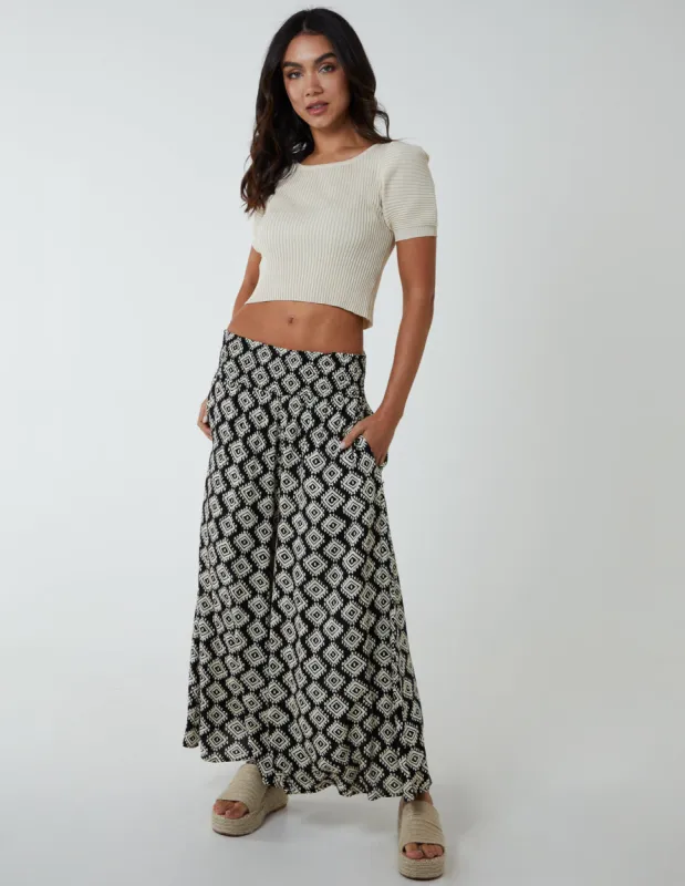 Shirred Wide Leg Trousers sold by Blue Vanilla
