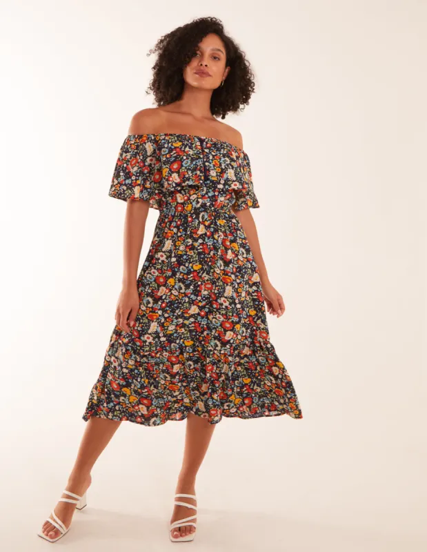 Bardot Ruffle Midi Dress sold by Blue Vanilla