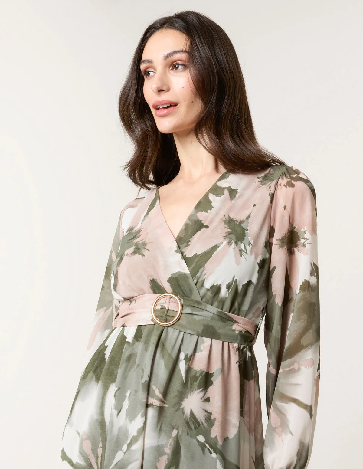 Wrap Front Dress With Ring Detail sold by Blue Vanilla product image thumbnail 2