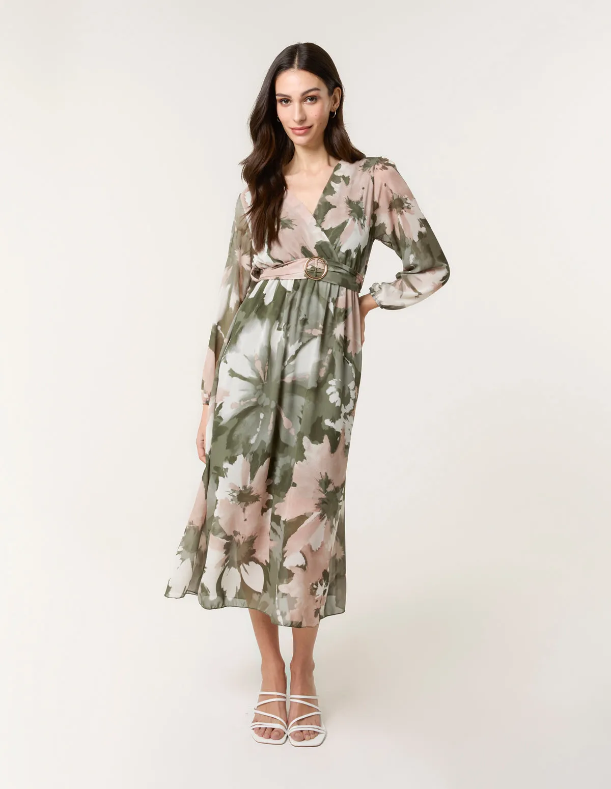 Wrap Front Dress With Ring Detail sold by Blue Vanilla product image thumbnail 3