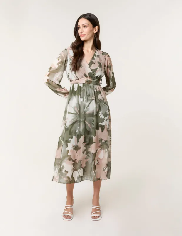 Wrap Front Dress With Ring Detail sold by Blue Vanilla