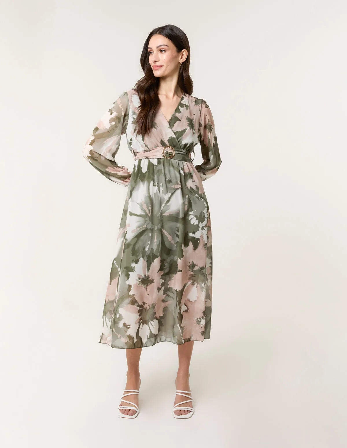 Wrap Front Dress With Ring Detail sold by Blue Vanilla