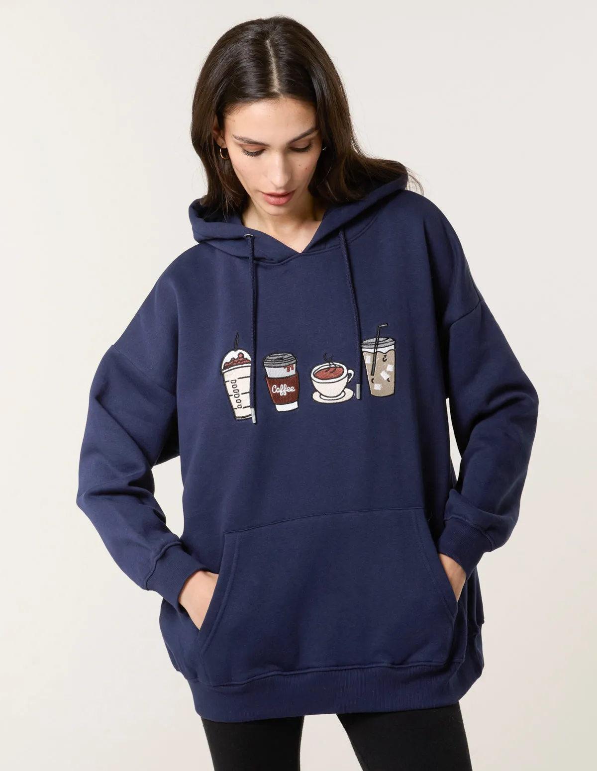 Coffee Embroidered Hoodie sold by Blue Vanilla product image thumbnail 2