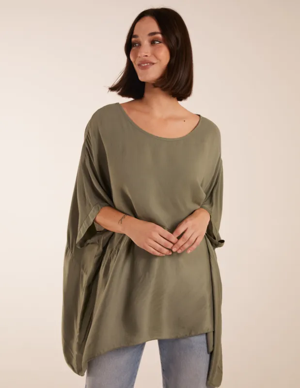 Oversized Satin Hem Top sold by Blue Vanilla