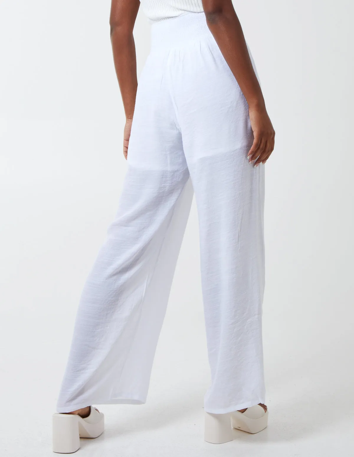 Shirring Waist Wide Leg Trousers sold by Blue Vanilla product image thumbnail 5