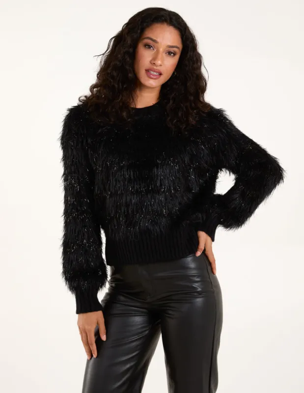 Fluffy Contrast Stripe Jumper sold by Blue Vanilla