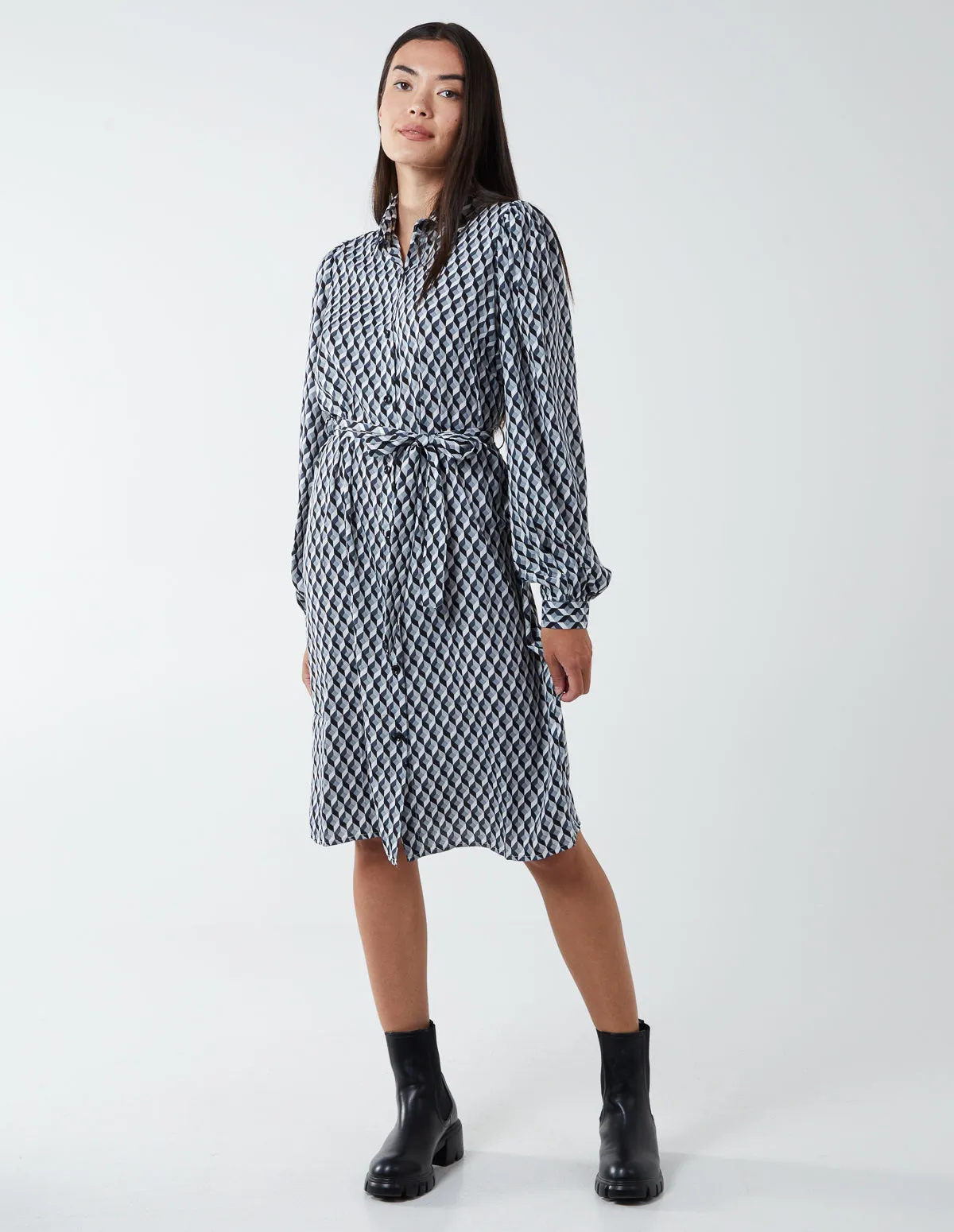 Geometric Print Shirt Dress sold by Blue Vanilla product image thumbnail 3
