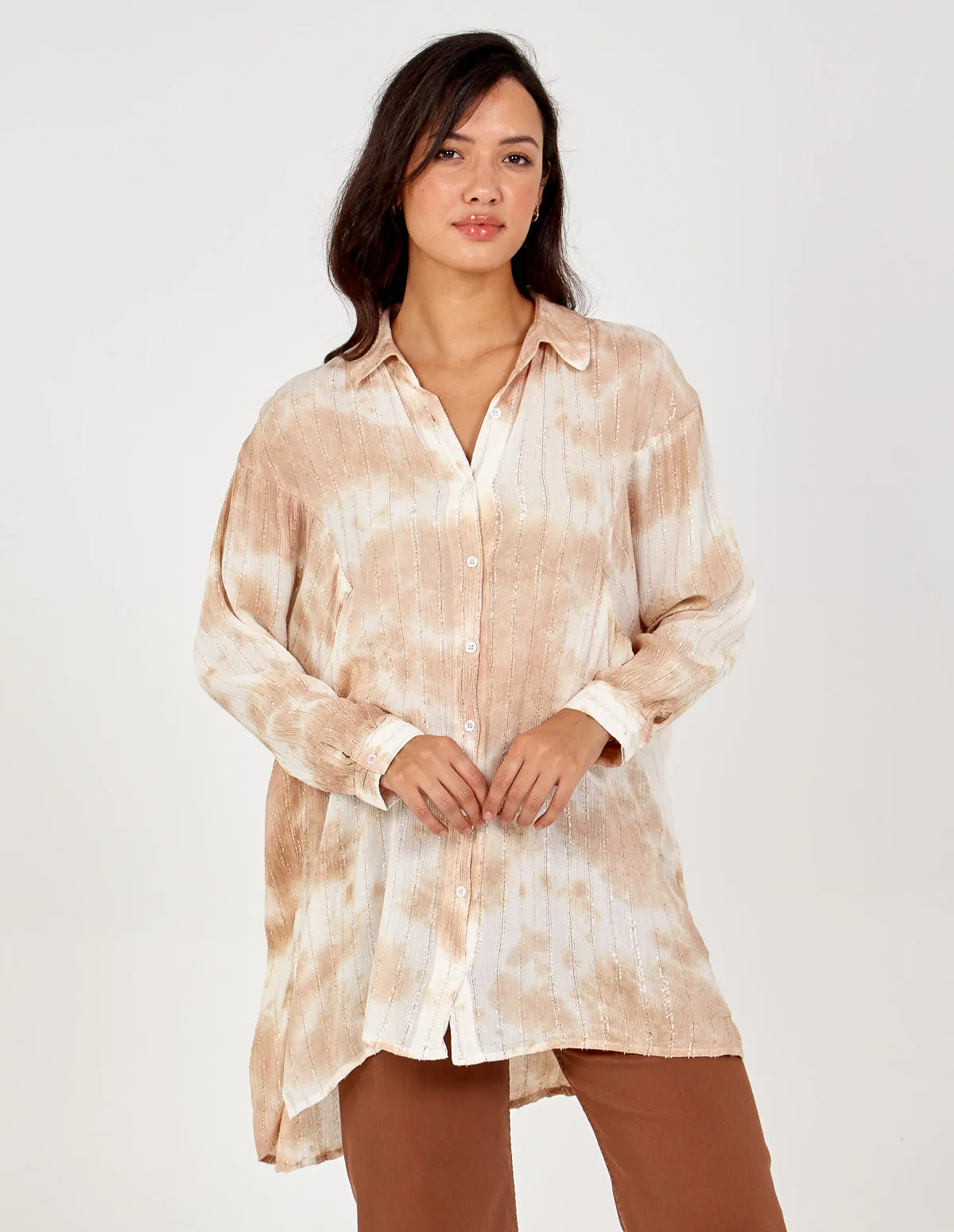 OMANAHIL - Oversized Metalic Stitch Shirt sold by Blue Vanilla