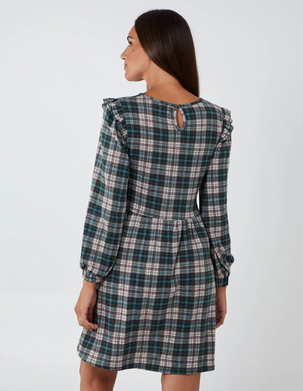 Frill Shoulder Check Smock Dress sold by Blue Vanilla product image thumbnail 5