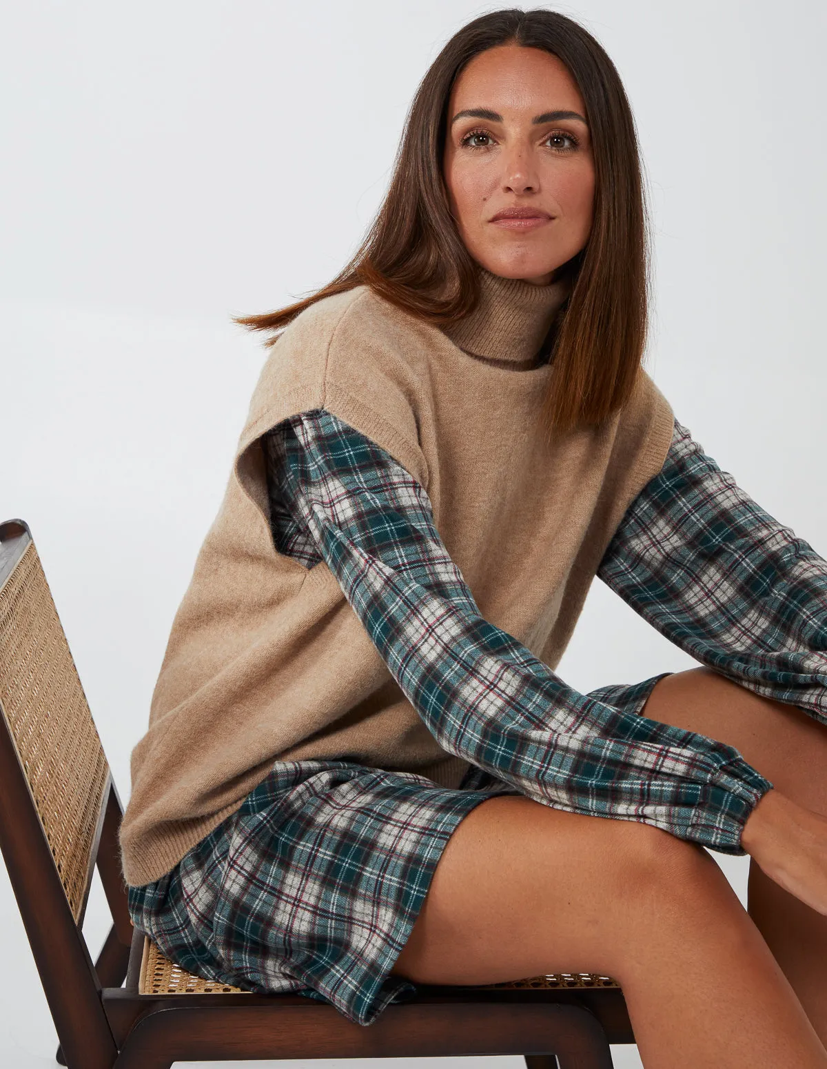 Frill Shoulder Check Smock Dress sold by Blue Vanilla product image thumbnail 2