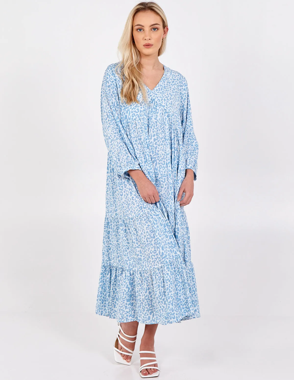 LUCIA - Tiered Hem Animal Print Dress sold by Blue Vanilla product image thumbnail 5