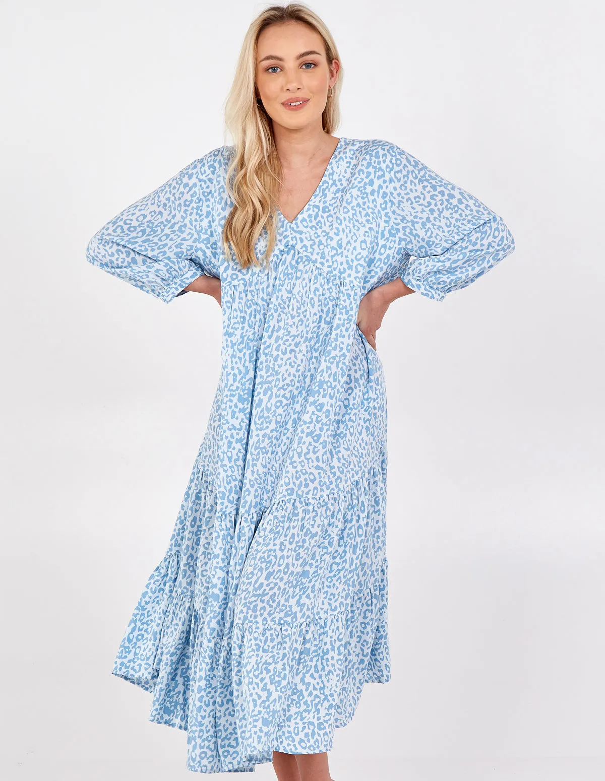 LUCIA - Tiered Hem Animal Print Dress sold by Blue Vanilla product image thumbnail 2