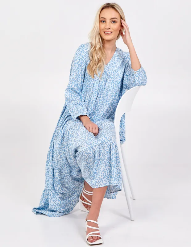 LUCIA - Tiered Hem Animal Print Dress sold by Blue Vanilla