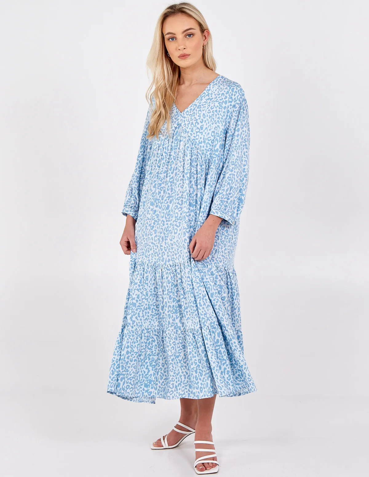 LUCIA - Tiered Hem Animal Print Dress sold by Blue Vanilla product image thumbnail 4