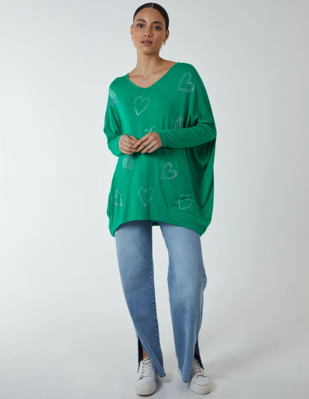Hotfix Multi Heart Batwing Top sold by Blue Vanilla