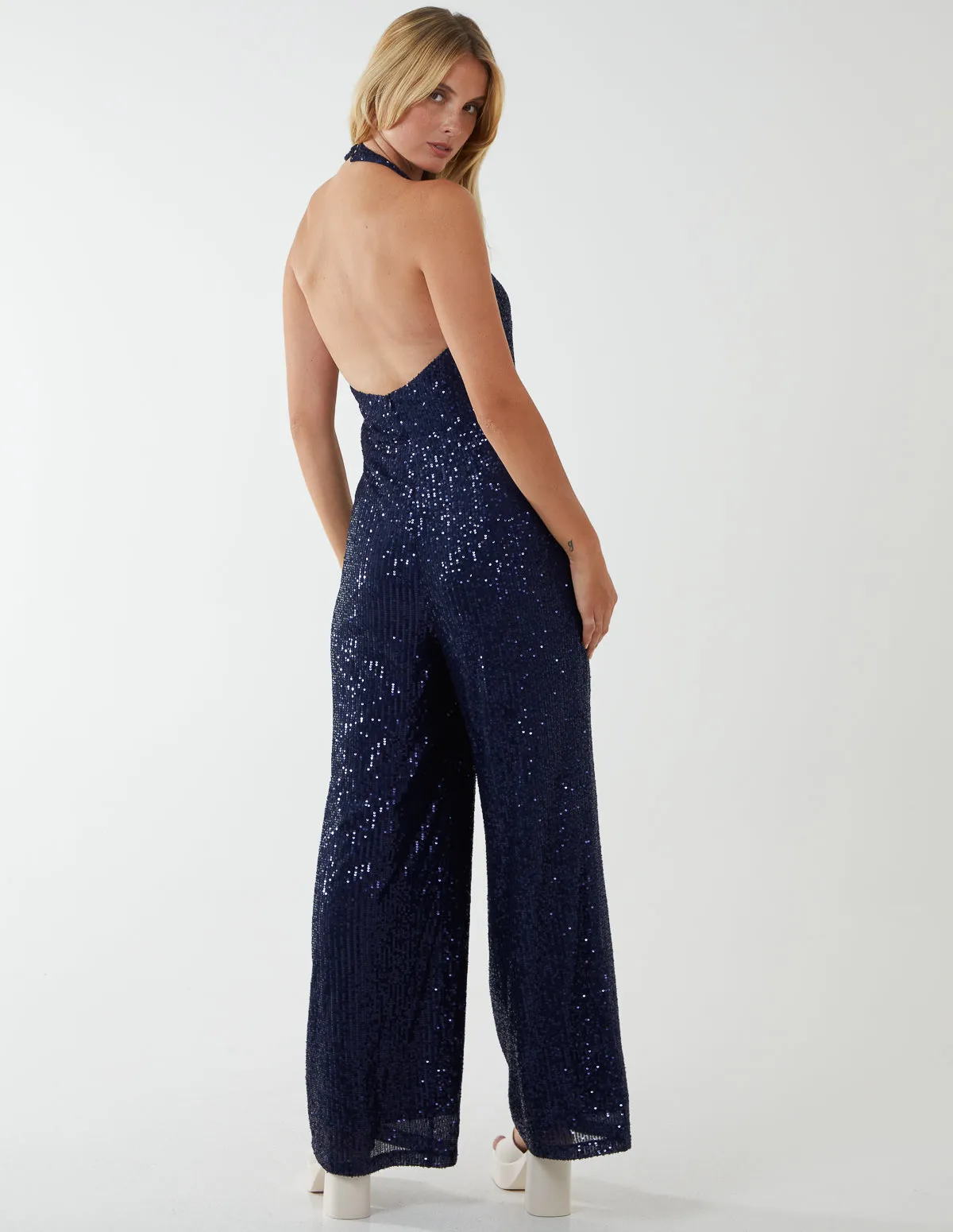Halter Neck Plunge Jumpsuit sold by Blue Vanilla product image thumbnail 5