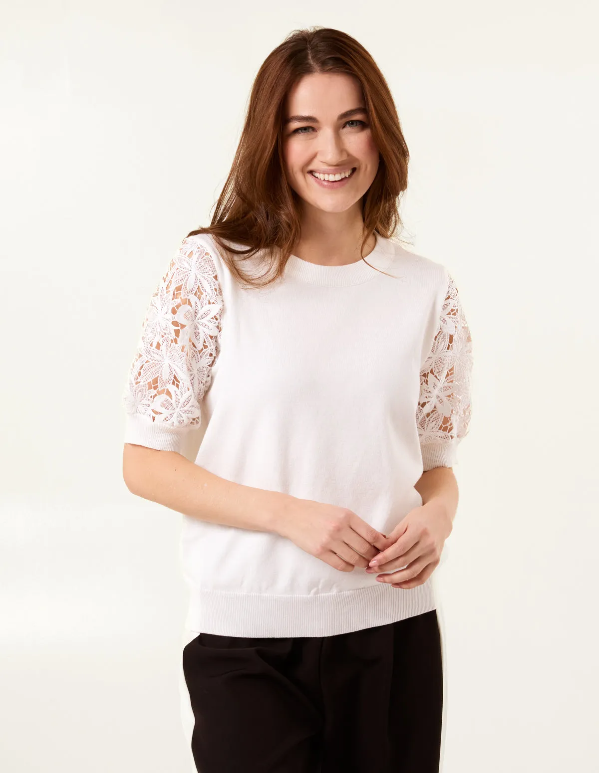Embroidered Sleeve Top sold by Blue Vanilla