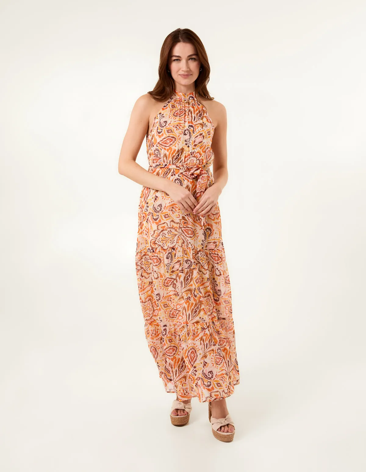 Halter Neck Belted Waist Maxi Dress sold by Blue Vanilla product image thumbnail 3